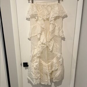 Innovate Denim Cream Ruffle Pants